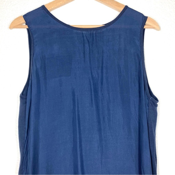 Michael Stars Silk Dress Sandwashed Sleeveless Muscle Tank Navy OS Fits All - Picture 3 of 16